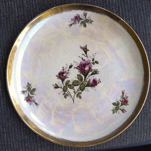 VTG iridescent gold trim plate - 10.25"